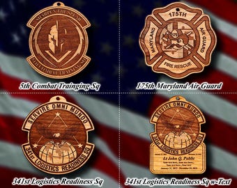 Wooden Misc. Military Patch Ornament #125