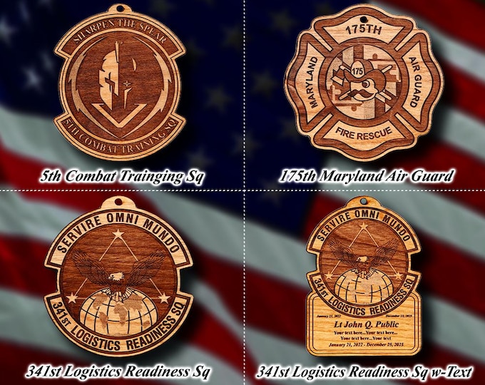 Wooden Misc. Military Patch Ornament #125