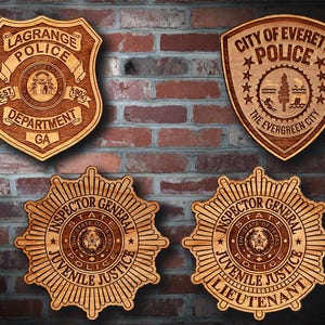 Wooden Miscellaneous Police Badge or Patch Plaque #108