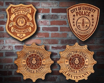 Wooden Miscellaneous Police Badge or Patch Plaque #108