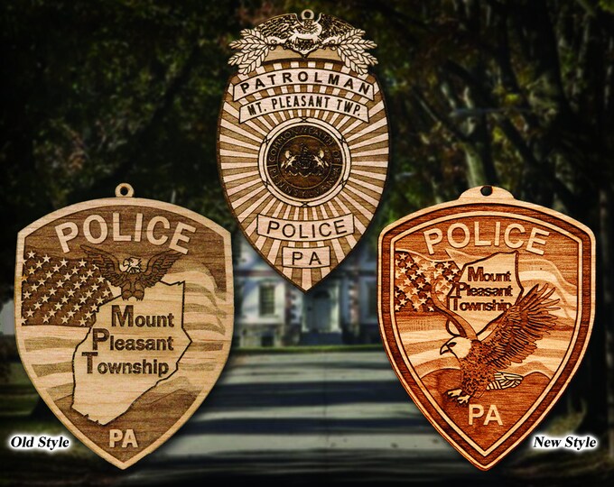MT Pleasant PA Police Badge or Patch Ornament