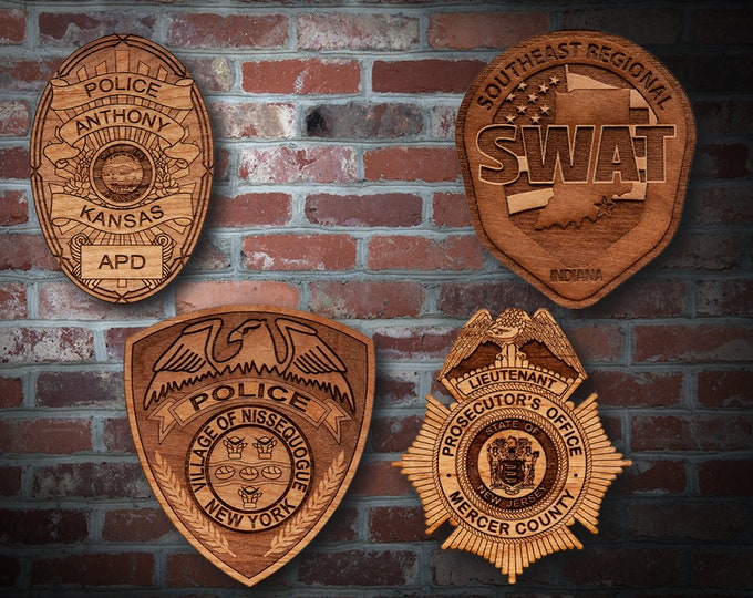 Wooden Miscellaneous  Police Badge or Patch Plaque #23