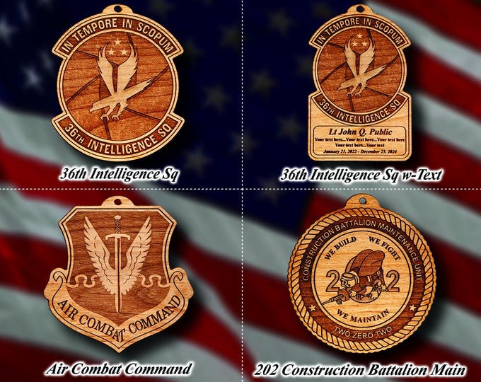 Misc. Wooden Military Badge or Patch Ornament #109