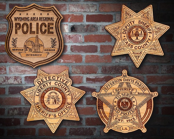 Wooden Miscellaneous Police Badge or Patch Plaque #95 - Etsy