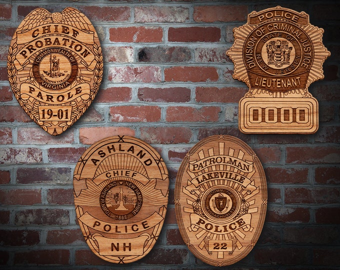 Wooden Miscellaneous  Police Badge or Patch Plaque #24