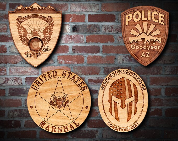 Wooden Miscellaneous Police Badge or Patch Plaque #63