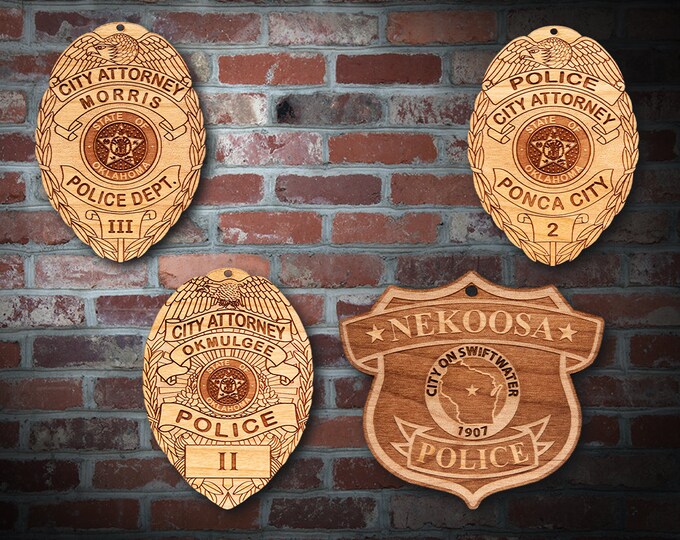 Wooden Miscellaneous  Police Badge or Patch Plaque #43