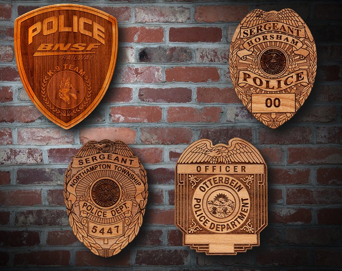 Misc. Wooden Police Badge or Patch Plaque 9