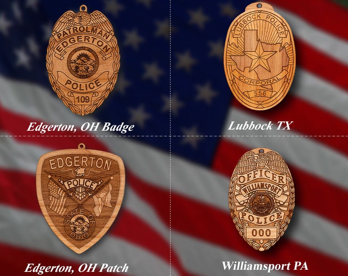Personalized Police Badge Ornament Plaque 2