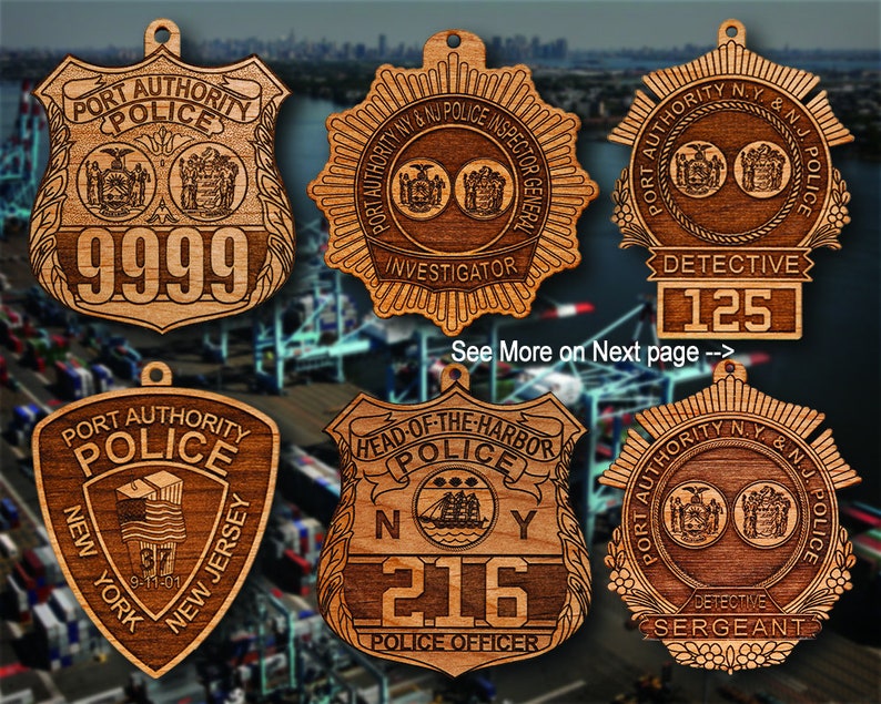 Personalized Wooden NYNJ Port Authority Police Badge Hanging Etsy