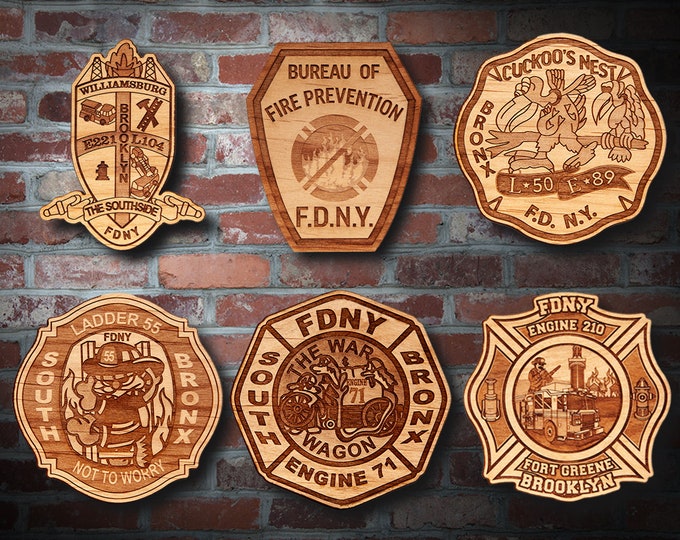 Personalized Wooden New York City Fire Department Plaques 3
