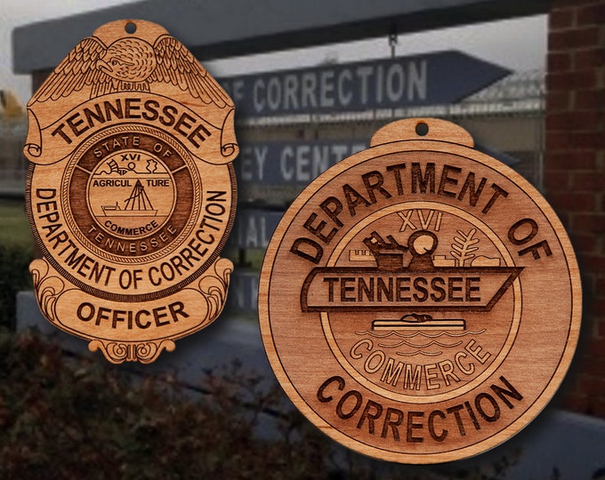 Wooden Tennessee DOC Badge  and Patch