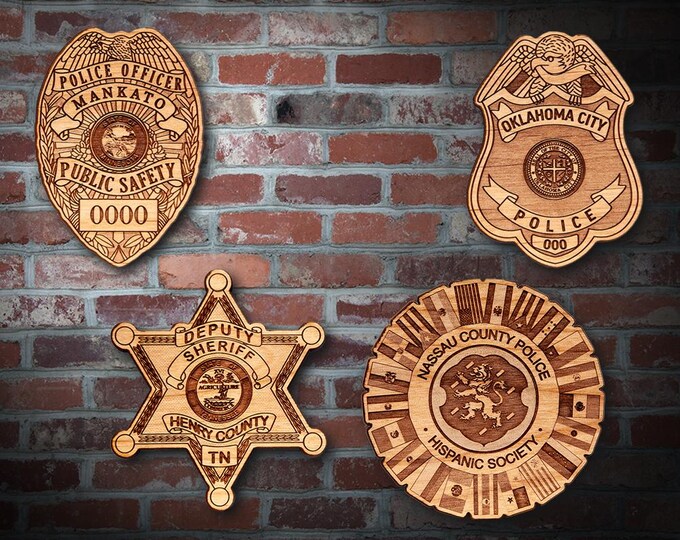 Wooden Miscellaneous Police Badge or Patch Plaque #87