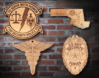Wooden Misc. Military Patch Plaque 12