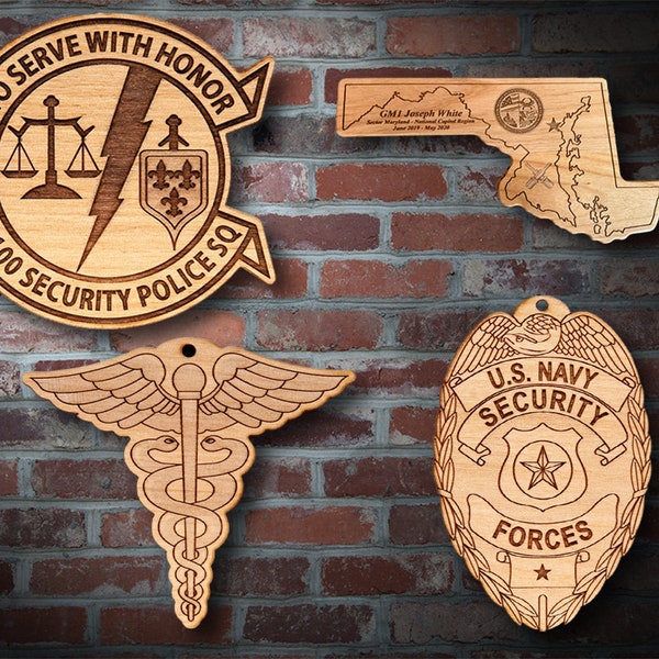 Wooden Misc. Military Patch Plaque 12