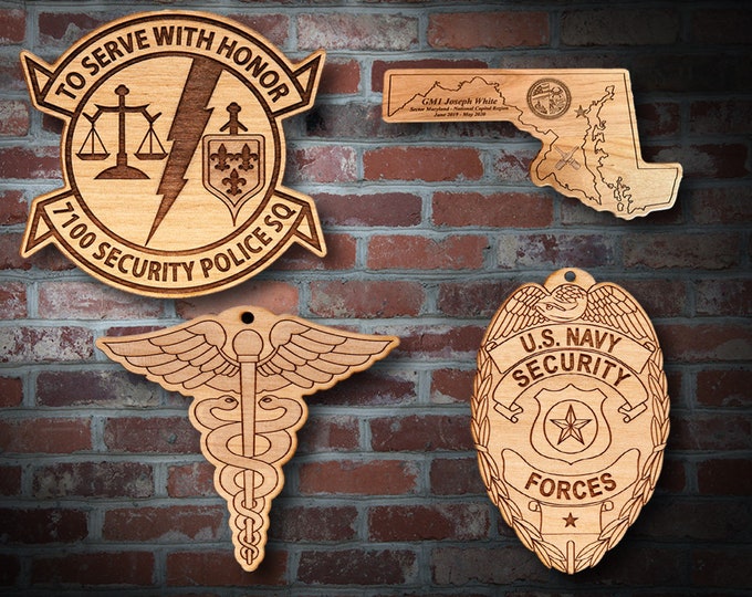 Wooden Misc. Military Patch Plaque 12