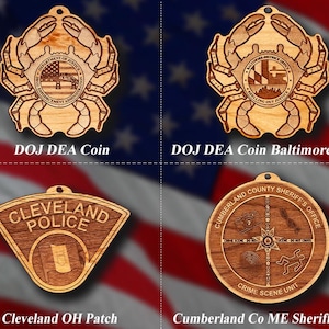 Misc. Wooden Police Badge or Patch Ornament #112