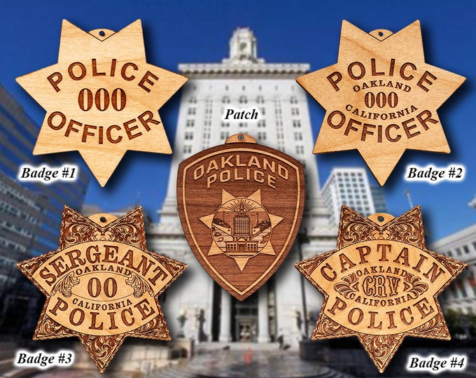 Oakland CA Police Shoulder Patch Ornament