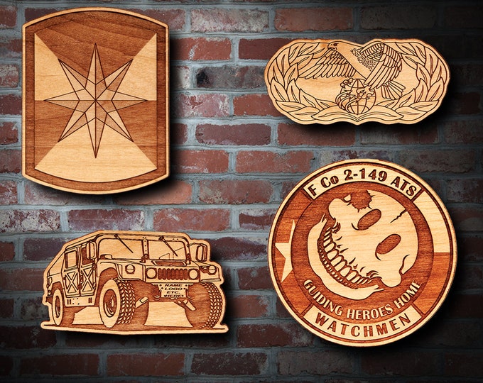 Wooden Misc. Military Patch Plaque 62