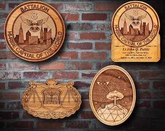 Wooden Misc. Military Patch Plaque #124