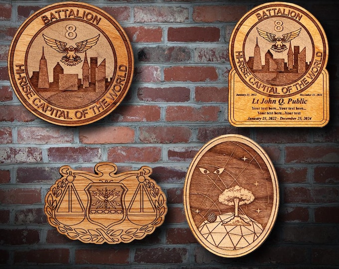 Wooden Misc. Military Patch Plaque #124