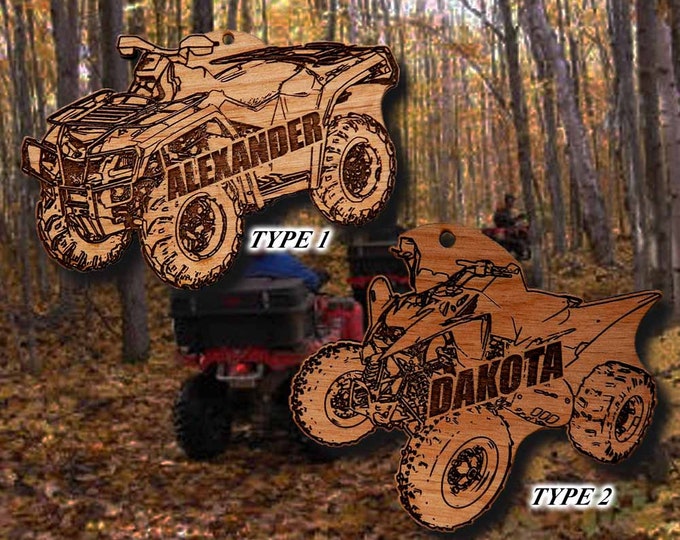 Personalized Wooden 4 Wheeler Ornament