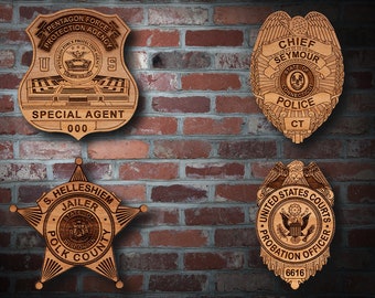 Misc. Wooden Police Badge or Patch Plaque 10