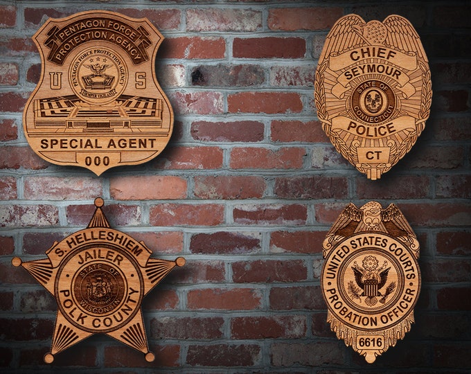 Misc. Wooden Police Badge or Patch Plaque 10