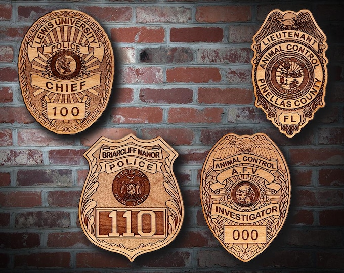 Wooden Miscellaneous Police Badge or Patch Plaque #115