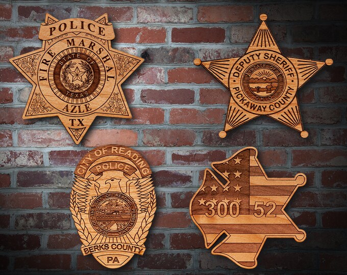 Wooden Miscellaneous  Police Badge or Patch Plaque #26