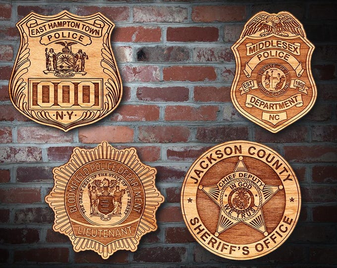 Wooden Miscellaneous Police Badge or Patch Plaque #96