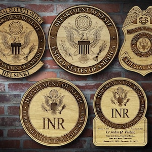 Wooden US State Dept Plaques