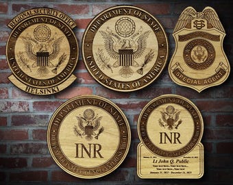 Wooden US State Dept Plaques