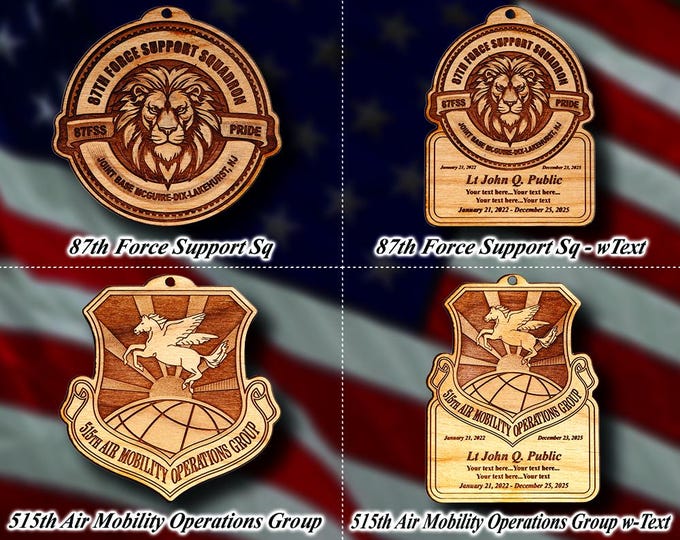 Wooden Misc. Military Patch Ornament #127