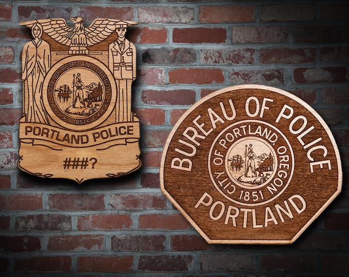 Wooden Portland Badge or Patch Plaque