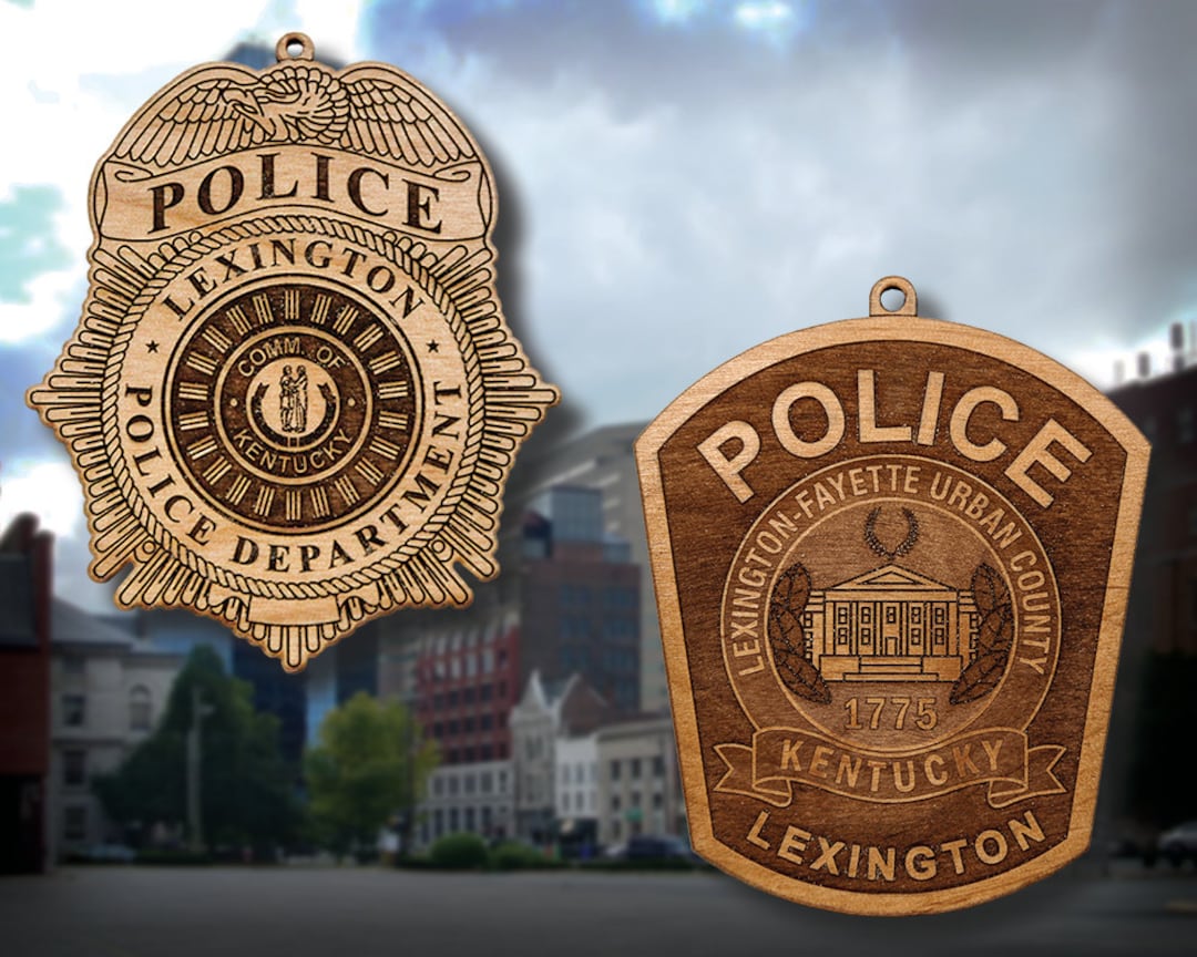 Wooden Lexington KY Police Badge or Shoulder Patch Hanging Ornament - Etsy