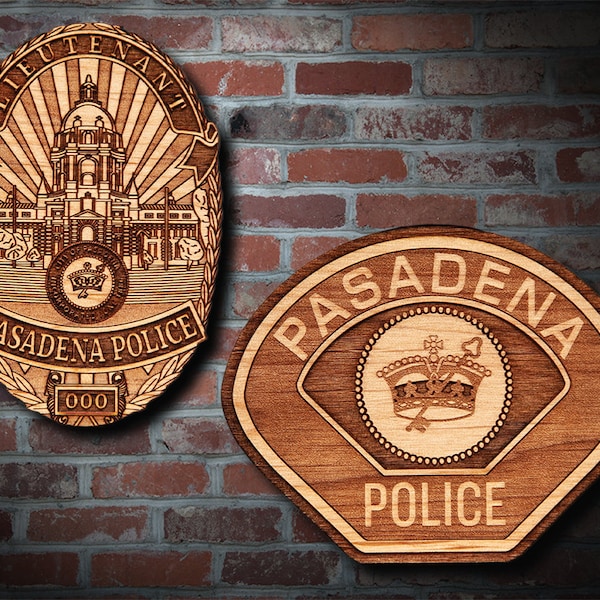 Badge et patch en bois Pasadena CA