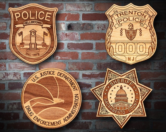 Wooden Miscellaneous Police Badge or Patch Plaque #75