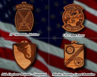 Wooden Misc. Military Patch Ornament 6