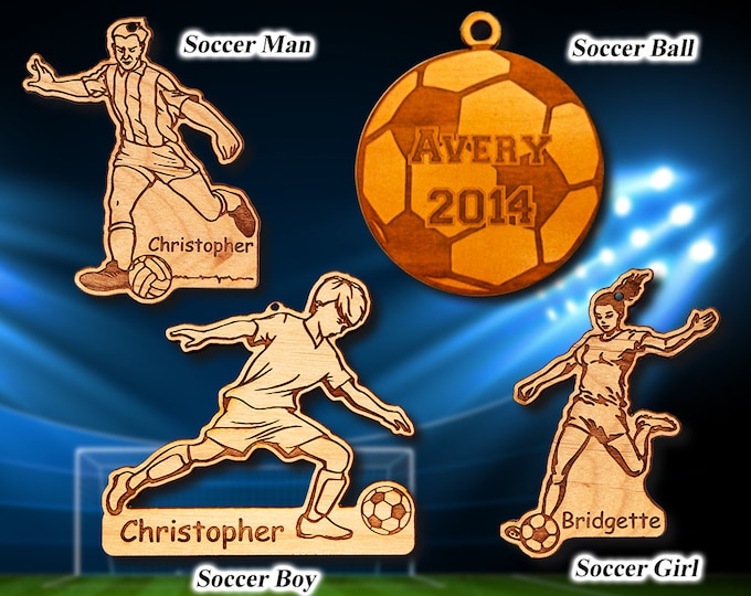 Personalized Wooden Soccer Ornament