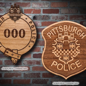 Personalized Wooden Pittsburgh Police Badge or Patch Plaque