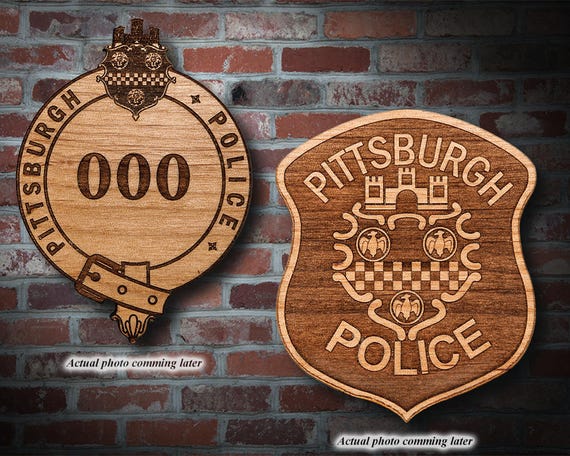 Personalized Wooden Pittsburgh Police Badge or Patch Plaque | Etsy