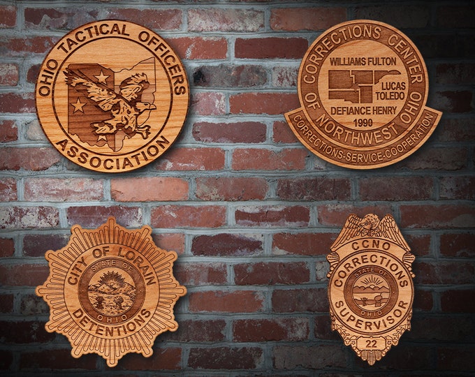 Wooden Miscellaneous  Police Badge or Patch Plaque #28