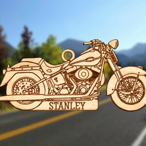 Personalized Wooden Motorcycle Christmas Ornament