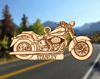 Personalized Wooden Motorcycle Christmas Ornament