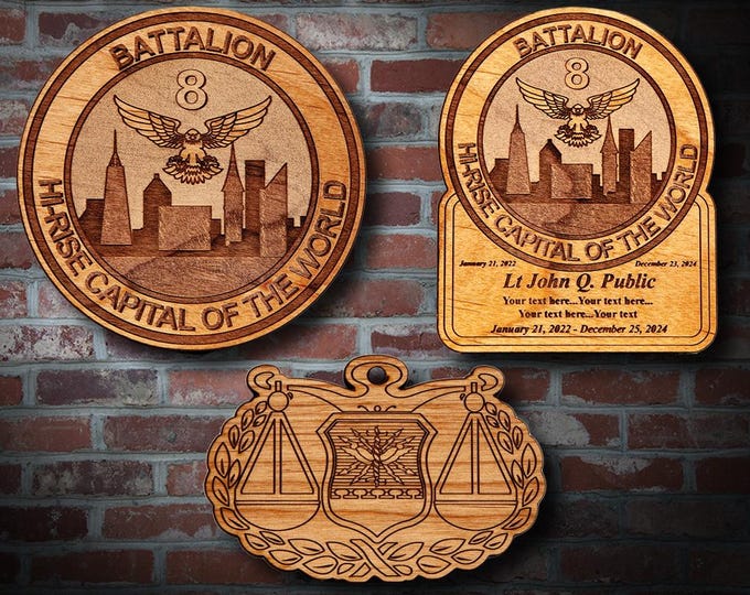 Wooden Misc. Military Patch Plaque #124