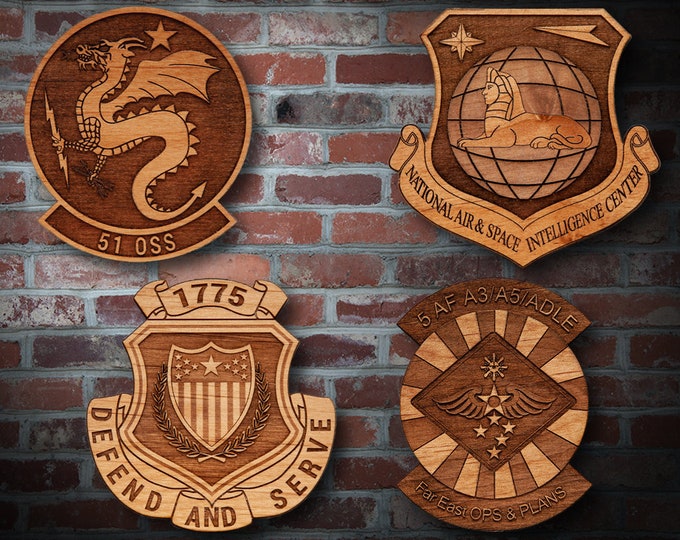 Wooden Misc. Military Patch Plaque 4