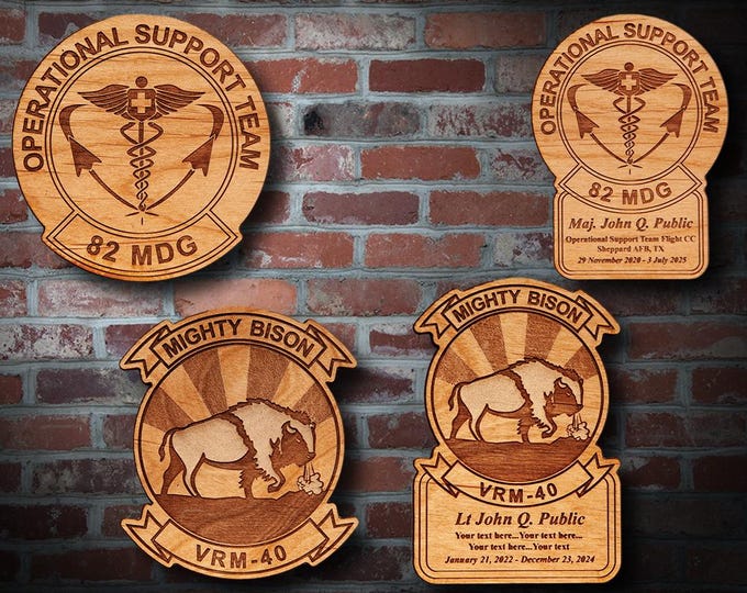 Wooden Misc. Military Patch Plaque #116