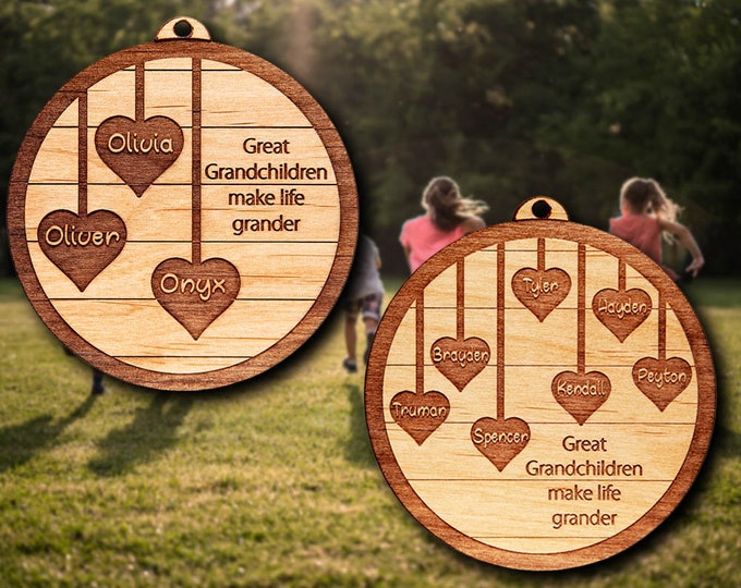 Wooden Great Grandchildren Ornament