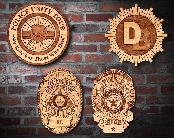 Wooden Miscellaneous  Police Badge or Patch Plaque #53